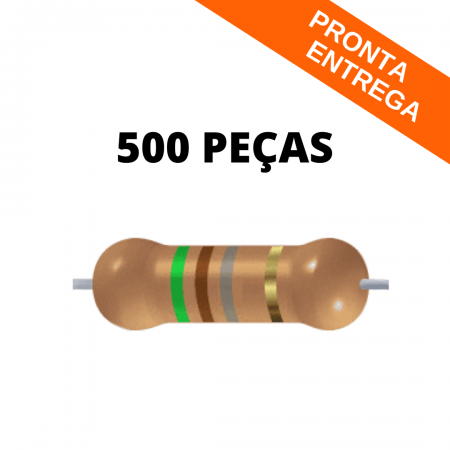 Kit 500 Peças - Resistor Metal FIlme 0R51 1/2W 5% Axial *