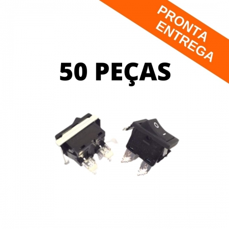 Kit 50 Peças - Chave Gangorra 4 Terminais 2 Posições 90° ON/OFF (SDDJE12400) *