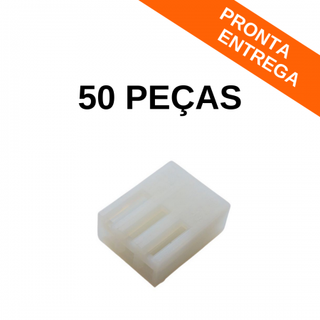 Kit 50 peças - Conector KK Femea 3 Vias Passo 2.5mm 180º (250103HA)
