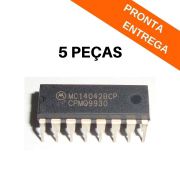 Kit 5 peças - Circuito Integrado MC14042BCP DIP-16 - Motorola
