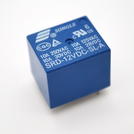 Rele 12V Songle 10A 5 pinos Azul (SRD-12VDC-SL-C)