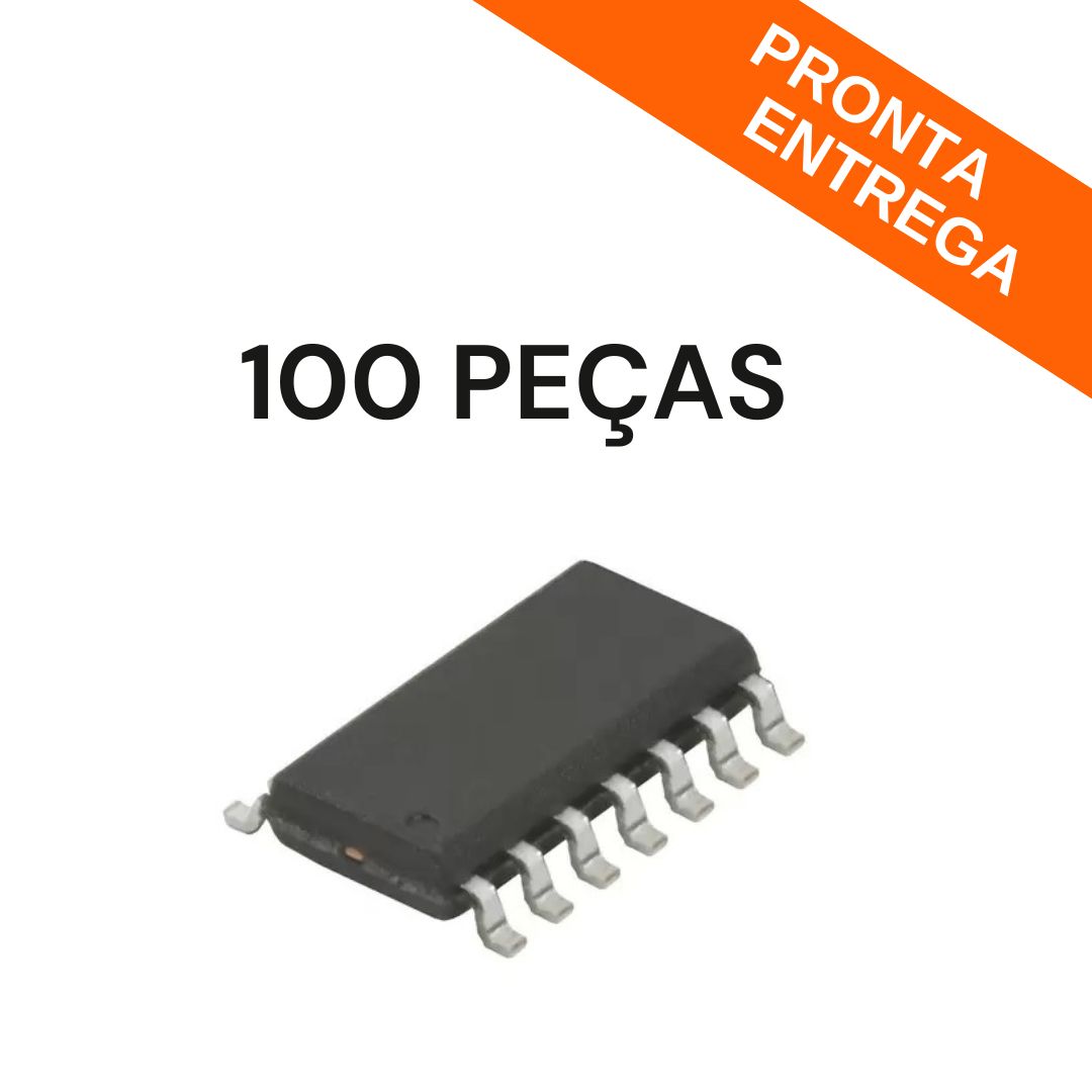 Kit 100 Peças - Circuito Integrado 74LS05 SOIC-14 SMD
