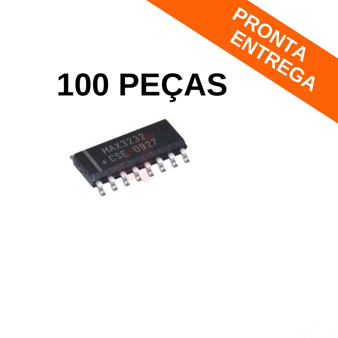 Kit 100 peças - Circuito Integrado MAX3232CSE SOIC-16 (SMD)