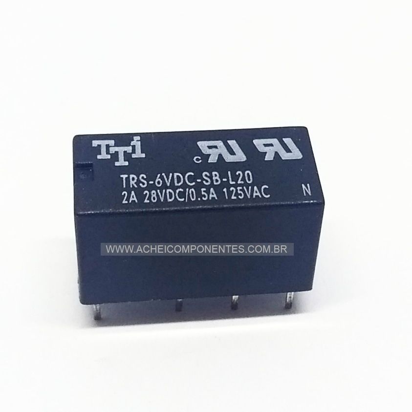Kit 100 peças - Rele 6v 2a 8 pinos TRS-6VDC-SB-L20
