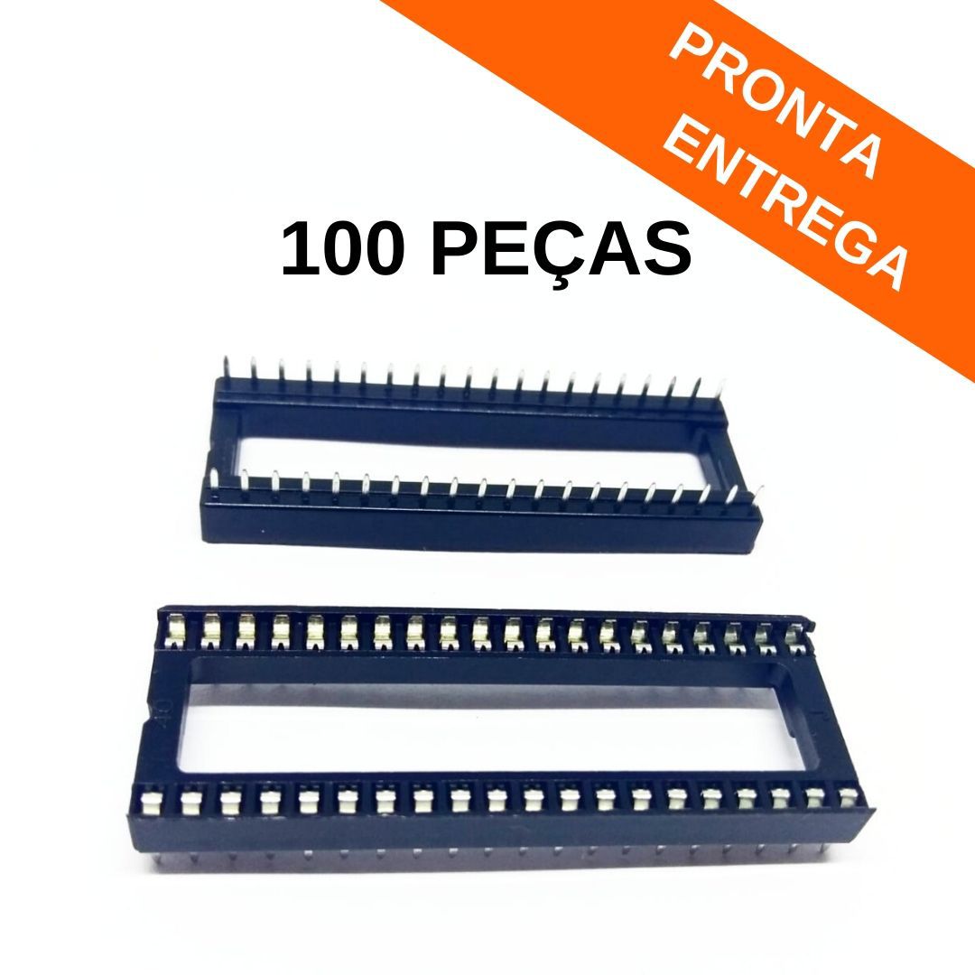 Kit 100 peças - Soquete Estampado MAC40 40 pinos DIP / PTH