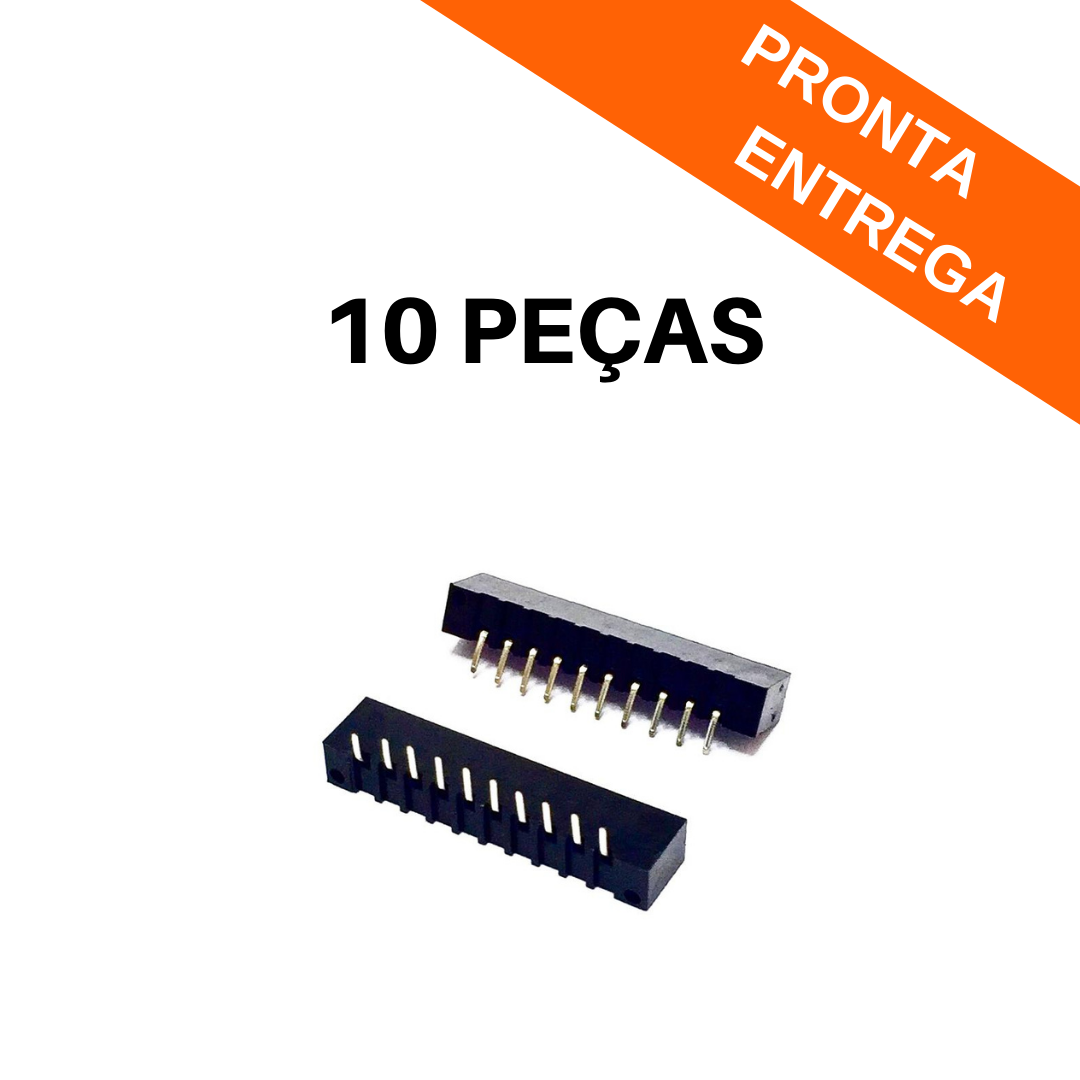 Kit 10 peças - Conector Membrana 10 Vias para Placa e Flat 180° 2,5MM (MTW-10V)