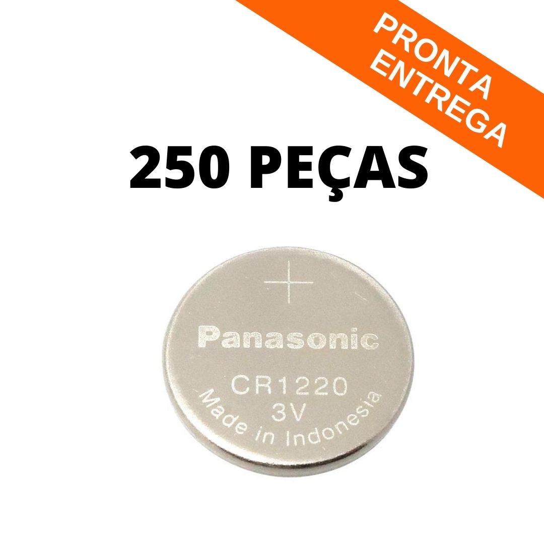 Kit 250 Peças - Bateria De LItio 3v 35mA CR1220 (Panasonic) *
