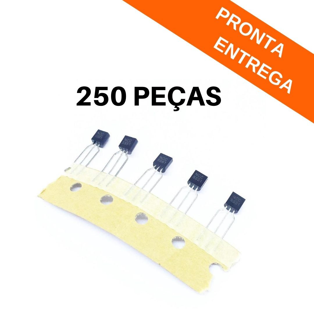 Kit 250 peças - Transistor 2N5551 TO-92