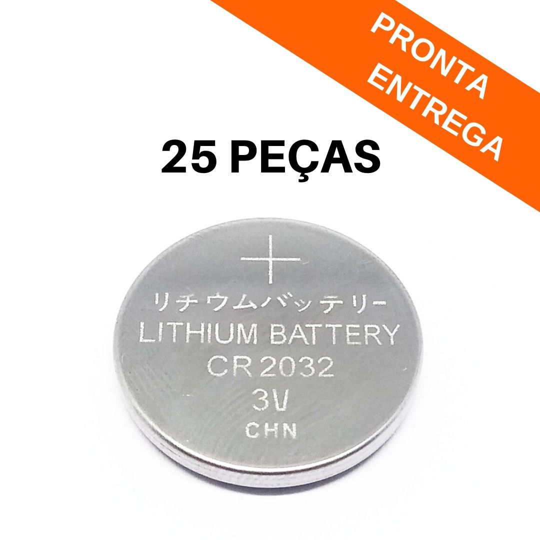 Kit 25 peças - Bateria 3v CR2032 - Lithium Cell 