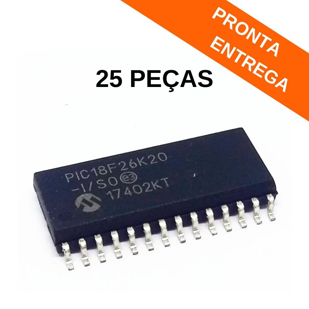Kit 25 peças - Ci Microcontrolador PIC18F26K20 I/SO SMD SOIC-28