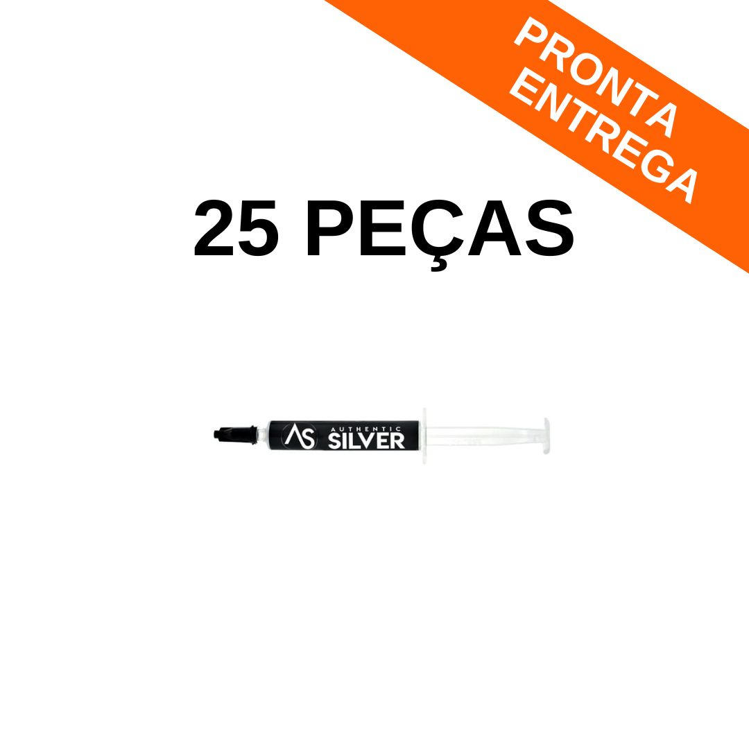 Kit 25 Peças - Pasta Termica Cinza Escura 3 gramas - Authentic Silver