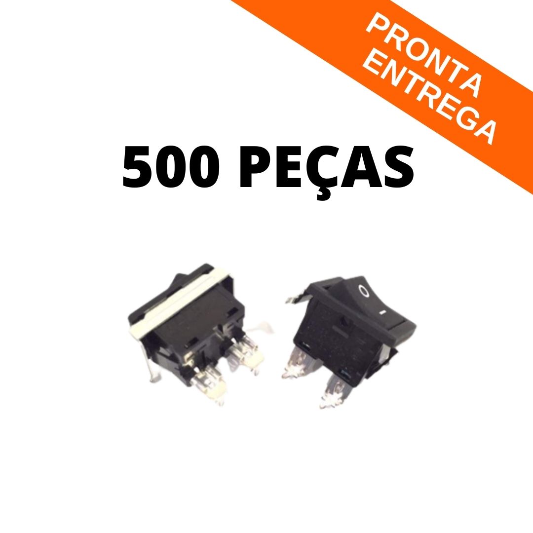 Kit 500 Peças - Chave Gangorra 4 Terminais 2 Posições 90° ON/OFF (SDDJE12400) *