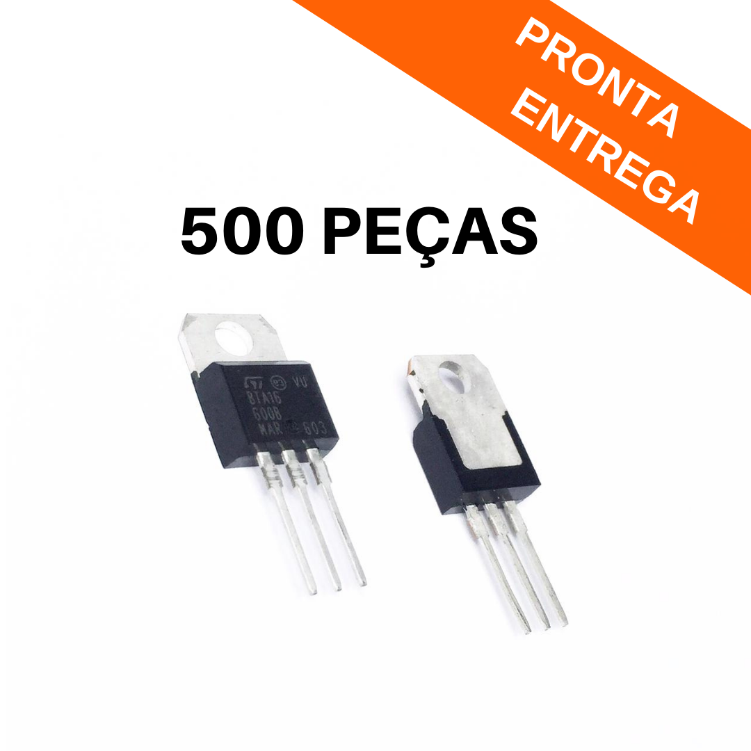 Kit 500 peças - Transistor Tríac BTA16-600B TO-220 (PTH)
