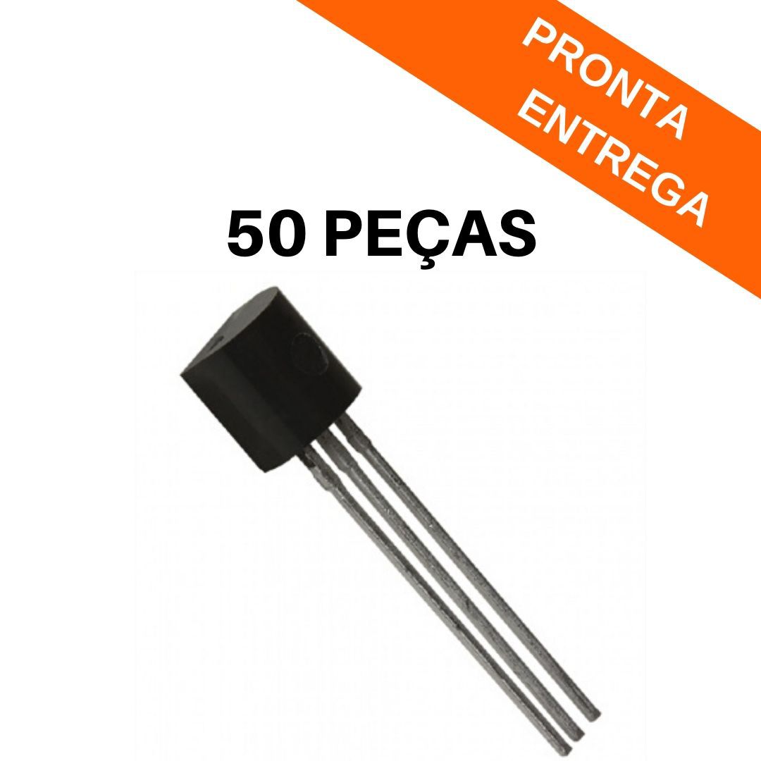 Kit 50 peças - Transistor BC557 PNP 45V 0.1A TO-92