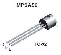 Kit 5 peças - Transistor Bipolar MPSA56 TO-92 PNP 80v 0.5a