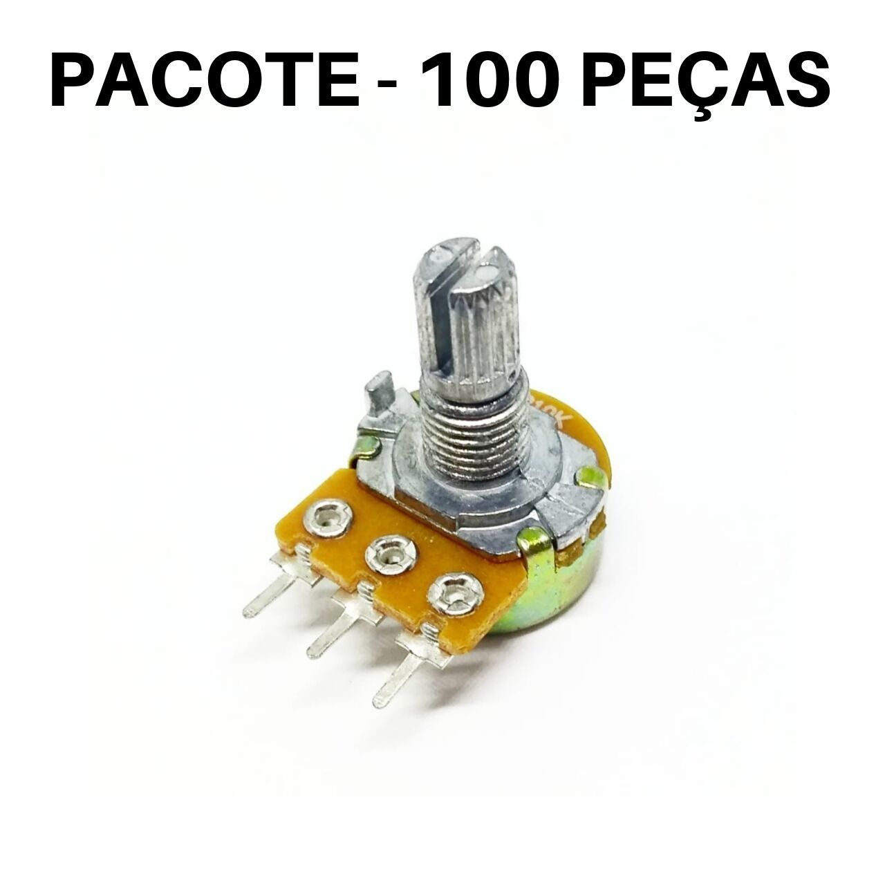 Pacote 100 peças - Potenciômetro Linear 10K L15 (B10K) - WH148-1