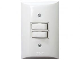 Interruptor Simples 2 Teclas 10A Com Placa Espelho Branco Bivolt 127v e 250v