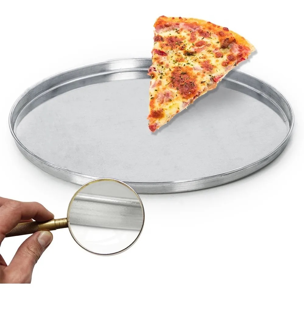 Forma Redonda Para Pizza em Assadeira Alumínio Borda Baixa Reforçada N° 1 Tamanho 25cm
