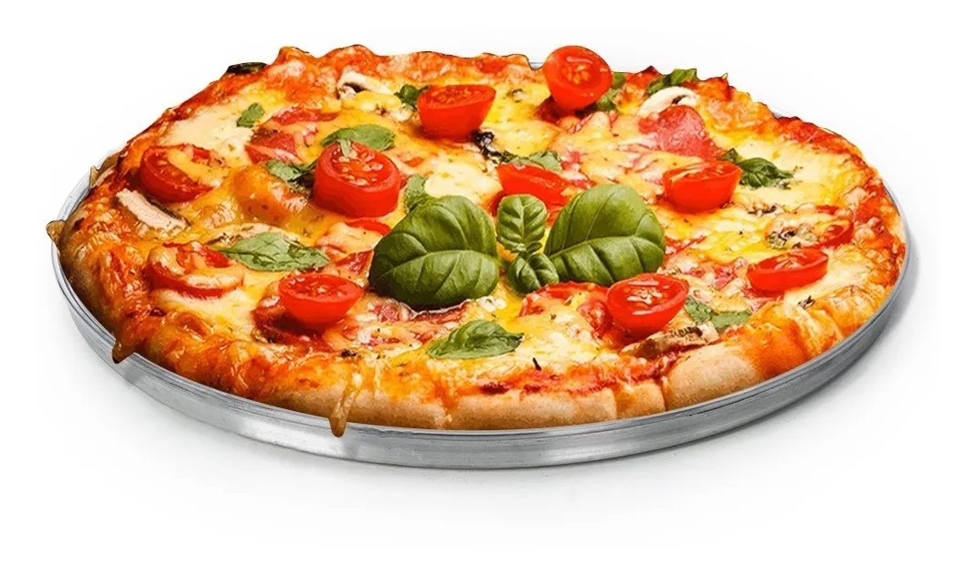 Forma Redonda Para Pizza em Assadeira Alumínio Borda Baixa Reforçada N° 2 Tamanho 30cm