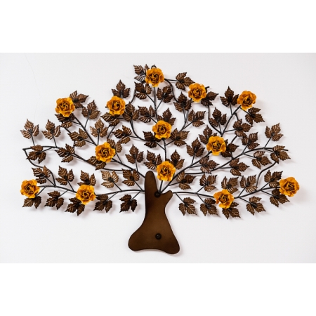 Árvore da Vida Decorativa para Parede com Flores Amarelas