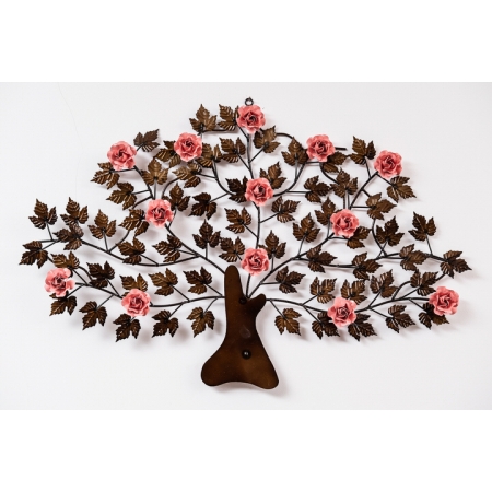 Árvore da Vida Decorativa para Parede com Flores Rosa