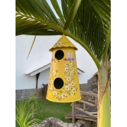Casa de Pássaros para Jardim em Formato de Cone - Amarelo
