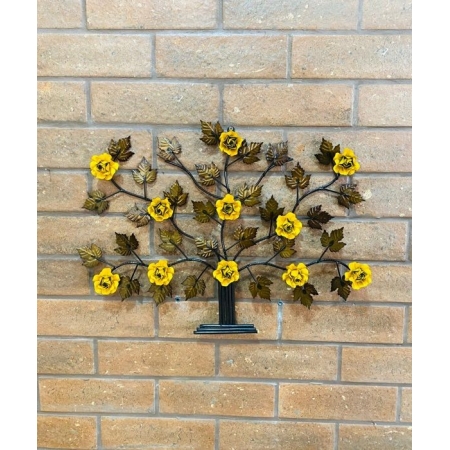 Mini Árvore da Vida Decorativa com Flores Amarelas- 39 x 55cm