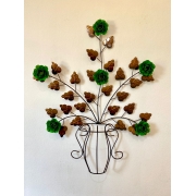Moldura em Forma de Vaso de Flores Verdes