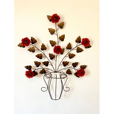 Moldura em Forma de Vaso de Flores Vermelhas