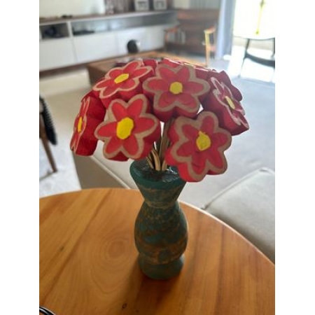 Vaso de Flores em Madeira Jardim da Vida - Vermelhas