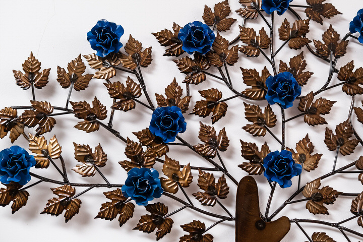 Árvore da Vida Decorativa para Parede com Flores Azuis