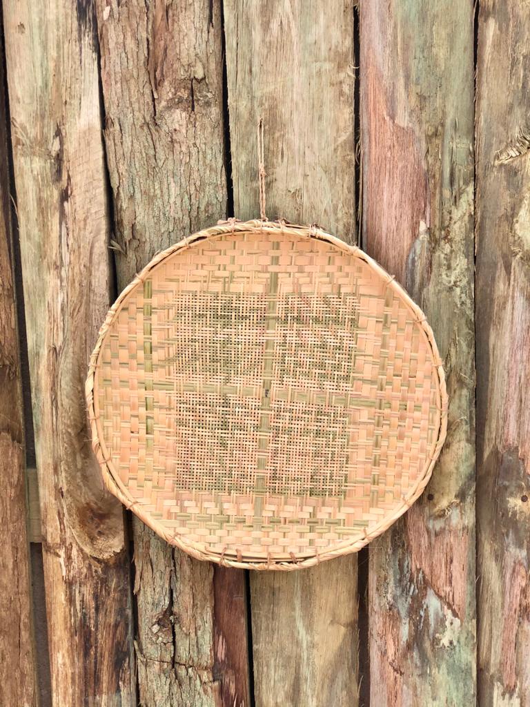 Kit Peneiras Artesanais de Bambu e Palha