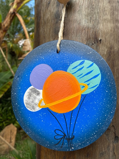 Placa Redonda - Bolacha - Planetas Balão