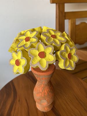 Vaso de Flores em Madeira Jardim da Vida - Amarelas