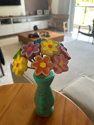 Vaso de Flores em Madeira Jardim da Vida - Coloridas