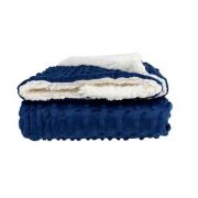 Cobertor Dots Azul Navy - Laço Bebe Sherpam