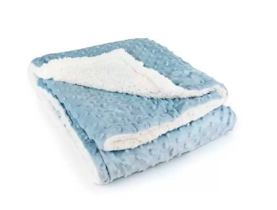 Cobertor Dots Azul Claro - Laço Bebe Sherpam