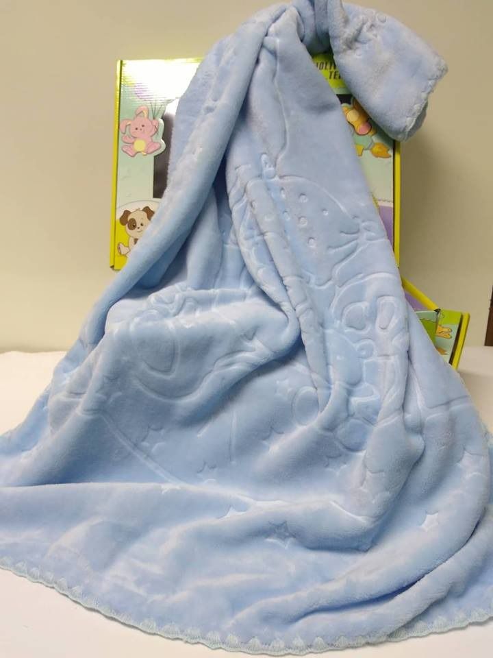 Cobertor Infantil Rachel Com Relevo Azul Jolitex Ref 147