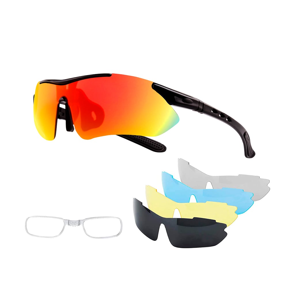 Óculos Esportivo com Cinco Lentes Proteção UV400