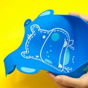Babador de silicone bebê Hipopótamo