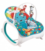 Cadeira de descanso vibratória musical e com balanço safari Azul até 18kgs - Colorbaby