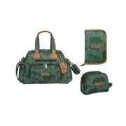 Bolsa Materna + Carteira + Nécessaire Safari Verde Masterbag