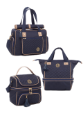 kit de Bolsa, frasqueira e mochila Maternidade Atlanta azul - Lequiqui