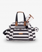 Kit mala de rodinha com bolsa de maternidade e mochila Brooklin preta e branca - Masterbag Baby