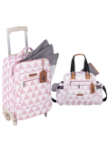 Kit mala de rodinha com bolsa de maternidade Manhattan Rosa - Masterbag Baby