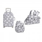 Kit mala maternidade com rodinha, bolsa e mochila Urban Bubble Cinza - Masterbag Baby