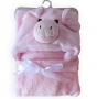 Cobertor de bebê bichinhos Porco Rosa