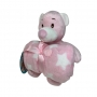 Manta de bebê com bichinho de pelúcia Urso rosa estrela