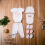 Tip Top Kit presente bebê 7 pçs rosa Suedine 100% algodão