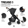 Carrinho de bebê Abc Design Treviso 3 woven black com couro até 22 kg